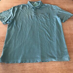 Travis Mathew Performance Polo Shirt Men XXL Green Pocket Short Sleeve Golf